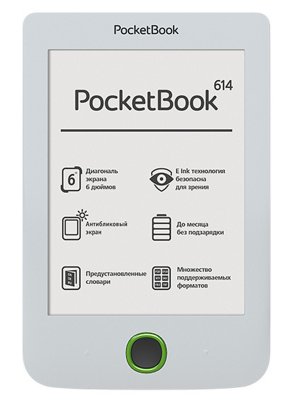    PocketBook 614 6" E-Ink Pearl 600x800 800Mhz 256Mb/4Gb 