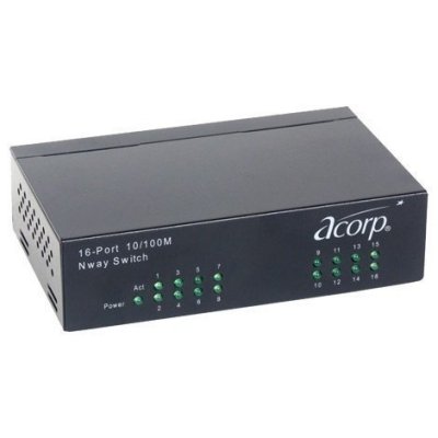    Acorp Ethernet Switch 16-Port 10/100Mb (HU16D), Metal case