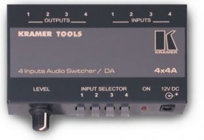 Товар почтой Kramer 4x4A Коммутатор 4x1 стереофонического аудиосигнала с усилителем-распределителем 1:4
