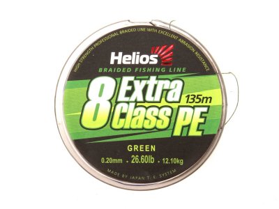     Helios Extra Class 8 PE Braid 0.20mm 135m Green HS-8PEG-20/135 G