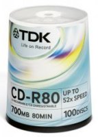    TDK CD-R 700Mb 52x CakeBox Printable 100  19884