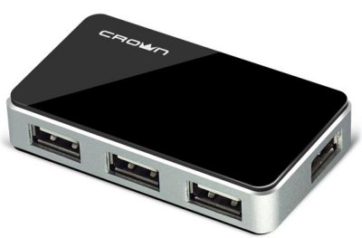   USB- Crown CMH-B19 Black (4xUSB2.0)