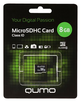     QUMO MicroSDHC 8Gb lass 10 (QM8GMICSDHC10NA)
