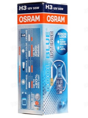    OSRAM H3 55 PK22s+20% BLUE INTENSE 4200K 12V,10,100 64151CBI
