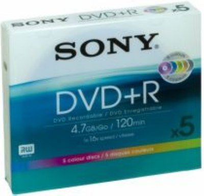   DVD+R Sony 4.7 , 16x, 5 ., Jewel Case, (5DPR120B),  DVD 