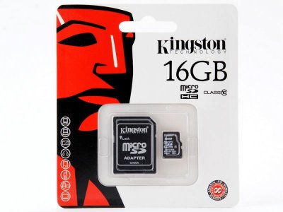     Micro SecureDigital Micro SecureDigital 16Gb Kingston SDHC class 10 (SDC10 / 16GB) + SD