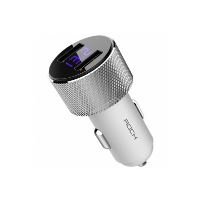    Rock Sitor Car Charger with Digital Display White RCC0127