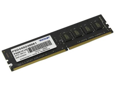     Patriot Memory DDR4 DIMM 2400Mhz PC4-19200 CL16 - 4Gb PSD44G240081