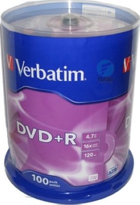    DVD+R  Verbatim 4,7Gb 16x 100 . CakeBox (43551)