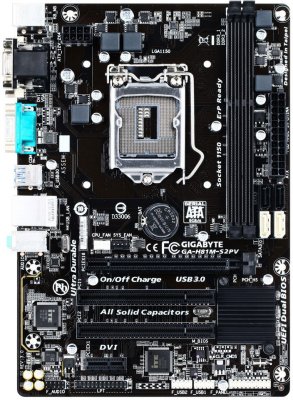     GigaByte GA-H81M-S2PV rev3.0 (RTL) LGA1150 H81 PCI-E Dsub+DVIGbLAN SATA MicroATX 2