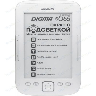   Digma S665 6" E-Ink HD Pearl 