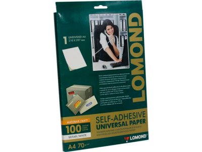    Lomond 2100001 Self Adhesive A4 70g/m2   100 