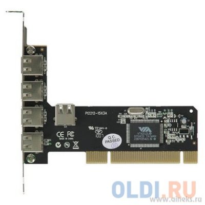    ST-Lab U166 PCI Card to USB 4ext+1int USB 2.0 Ports (VIA6212), Retail