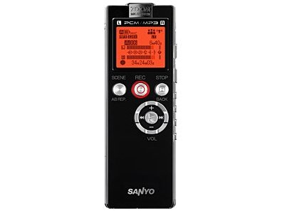 Товар почтой Диктофон Sanyo ICR-EH800D стерео MP3, WMA, micro SD, micro SDHC, флэш-память внутр. 2 GB, 1 шт.