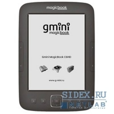     Gmini MagicBook  6HD  6", E-Ink Pearl HD + touch, 1024x768, 4Gb, microSD, 