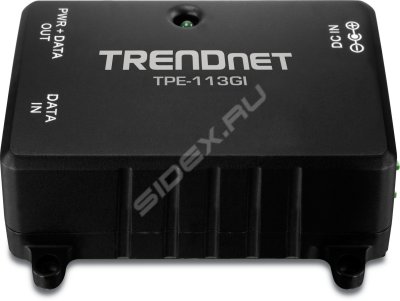    TRENDnet (TPE-113GI) Gigabit PoE Injector (1UTP 10/100/1000 Mbps Data-In, 1UTP 10/100/1000