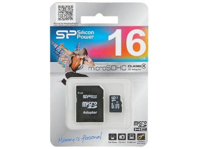     SDMicro (TransFlash) 16GB Silicon Power (Class 4) SD Adapter (SP016GBSTH004V10-SP)