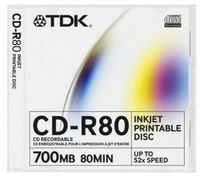    CD-R TDK 700Mb 52x Printable Slim Case (1 .) (T19960)