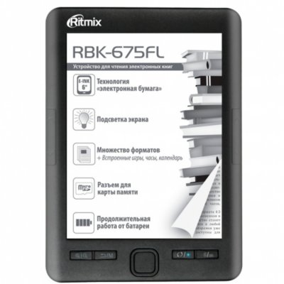     Ritmix RBK-675FL 6" E-Ink 758x1024 4Gb 