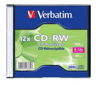    CD-RW Verbatim 700Mb 8-12x SlimCase 20  43762