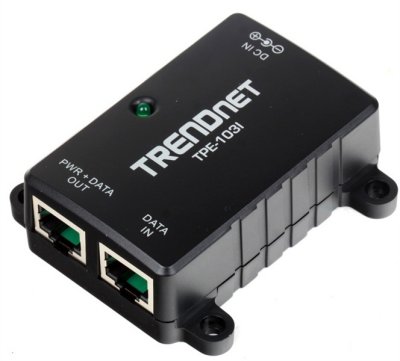    TRENDnet (TPE-103I) PoE Injector (1UTP 10/100 Mbps Data-In, 1UTP 10/100 Mbps PoE-Out)