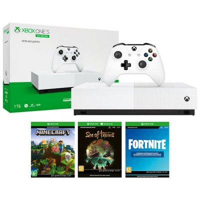     Microsoft Xbox One S 1Tb All Digital Sea of Thieves, Minecraft, Fortnite NJP-00060