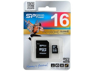     microSDHC SILICON POWER 16  Class 6, SP016GBSTH006V10-SP, 1 .,  SD