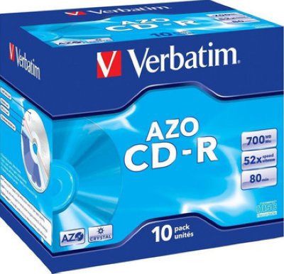    CD-R Verbatim 700mb 52x DL+ AZO Glossy Photo Print Jewel Case (10 .) JC/10/10