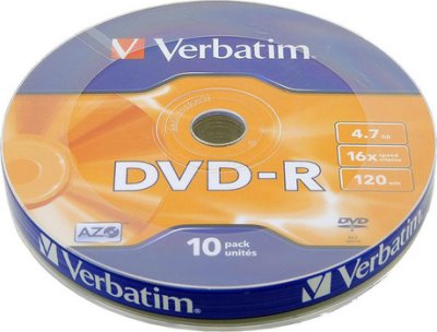     DVD-R  Verbatim 4,7Gb 16x Shrink 10  (43729)