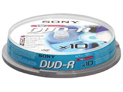    DVD  DVD-R Sony 4.7 , 16x, 10 ., Cake Box, (10DMR47BSP)