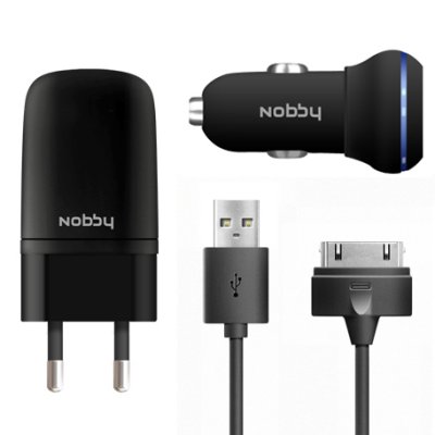   NOBBY   Energy USB 1A + 30pin SC-001 + AC001 Black  + 