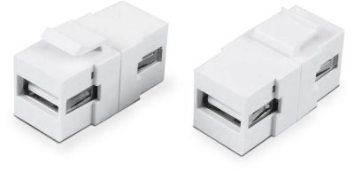   Hyperline KJ1-USB-A2-WH  Keystone Jack  . . USB 2.0 (Type A), ROHS, 