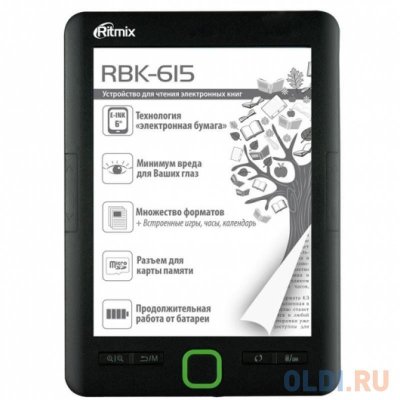     Ritmix RBK-615 6" E-Ink 758x1024 4Gb 