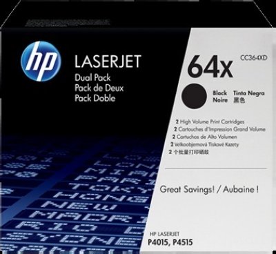   CC364X  2 CC364XD  HP LaserJet P4015/P4515 Black Print Cartridge High Capacity,  