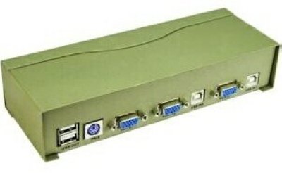 Товар почтой VCOM Vpro VDS8004 KVM-переключатель на 2 компьютера 2 х(PS/2,USB,SVGA,Audio+Mic), 2 кабеля
