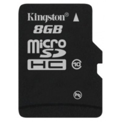   - microSDHC 8  Kingston , Class 10 ( SDC10/ 8GBSP )
