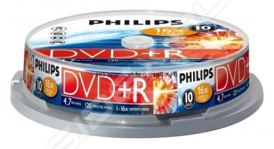    DVD+R Philips 4.7Gb 16x Cake Box (10 ) (DR4S6B10F/97)