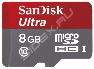   Sandisk Ultra microSDHC Class 10 UHS-I 48MB/s 8GB + SD  + Memory Zone Android App (SDSDQUAN-0