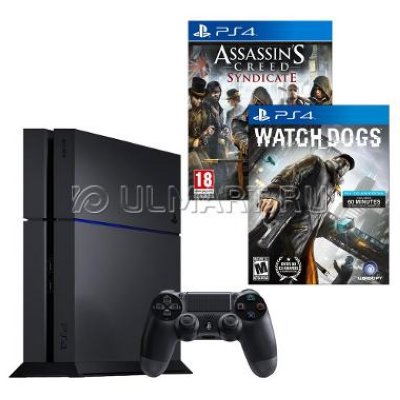     Sony Playstation 4, 1TB + Assassin"s Creed Syndicate + Watchdogs