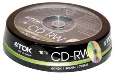    CD-RW TDK 700Mb 12x Cake Box (10 .) (T19512)