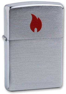    ZIPPO Red Flame Brushed Chrome, , 