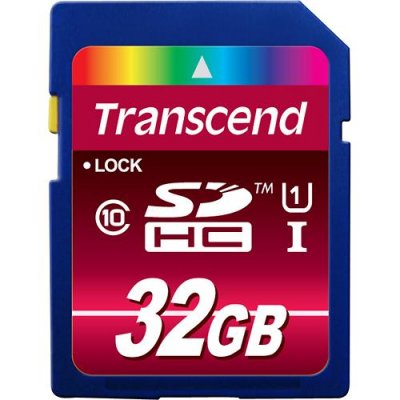     Transcend (TS32GSDHC10U1) SecureDigital High Capacity (SDHC) Memory Card 32Gb UHS-1 Cla