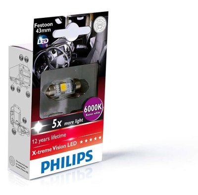     PHILIPS X-tremeVision LED C5W, Festoon 43 ,   6000K 24V 1W, 1 , 24