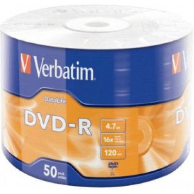   DVD-R Verbatim 4.7 , 16x, 50 ., Data Life, (43791),  DVD 