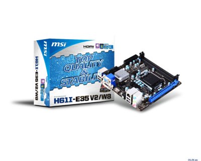   .  MSI H61I-E35 V2/W8 (B3) (S1155, iH61, 2*DDR3, PCI-E1x, SVGA, HDMI, SATA II, GB Lan, mini-