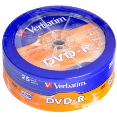   DVD-R Verbatim 4.7Gb 16x AZO Matt silver Wagon wheel (25 ) (43730)