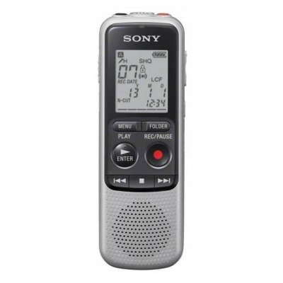     Sony ICDBX132.CE7 2048 Silver FM Mic SP MP3 microSD miniUSB 131Hr 