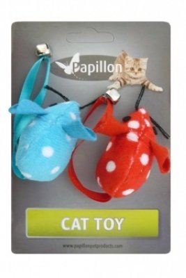   Papillon   :  2 ., , 5  (Cat toy 2 pluche mice on card) 240004