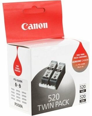    Canon PGI-520BK Twin  iP3600/iP4600/MP190/MP260 /MP540/MP620/MP630/MP980.  