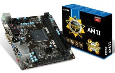   .  MSI AM1I SAM1, AMD AM1, 2*DDR3, PCI-E16x, SVGA, DVI, HDMI, SATA III,Usb 3.0, GB Lan, mini